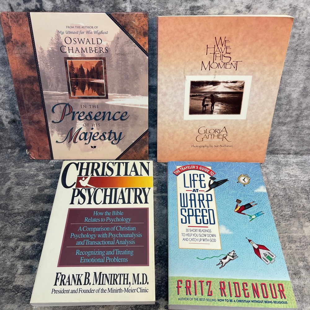 Christian Book Lot Oswald Chambers In Presence of His Majesty Gaither 4pk